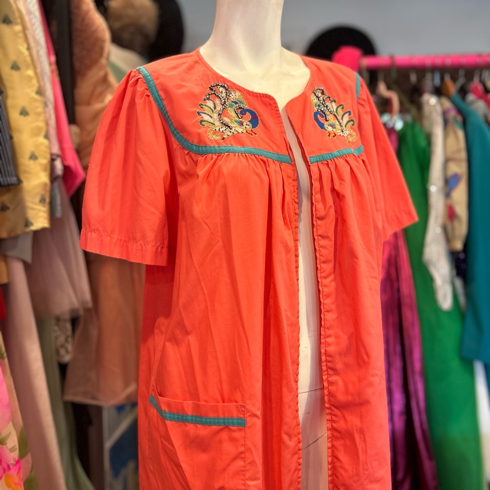 Vintage Peacock Housedress - image 4